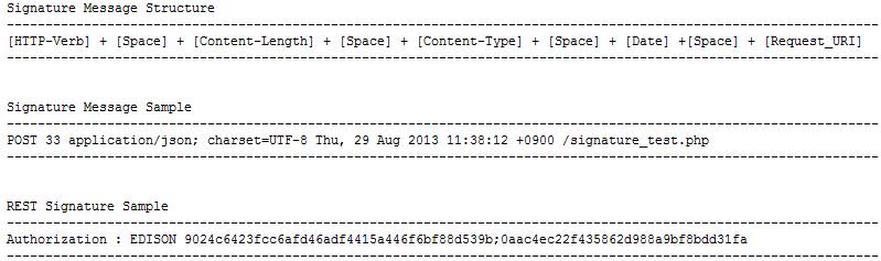 Signature Message & Sample Data