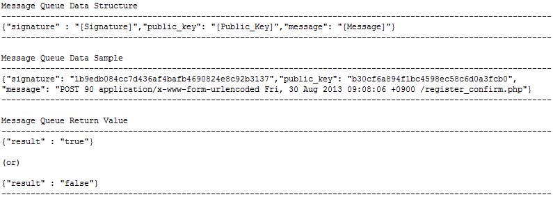 Signature Verify Message Queue Data Structure & Return Value