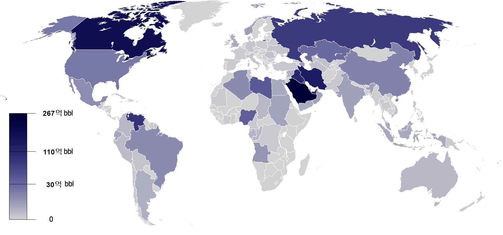 세계 석유 매장량 분포