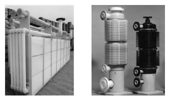 GF사의 화학약품용 폴리머 immersion type 열교환기(좌), tube and plate 열교환기(우)