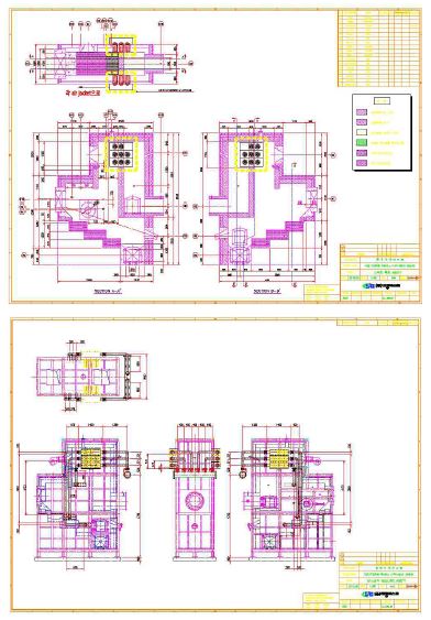 ○○도 소각로의 축로도 및 배관도
