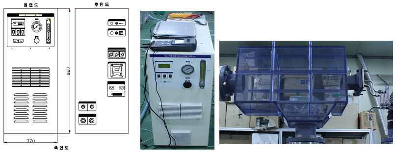 오존 발생기 및 혼합기 제작 도면 및 모습, Max. 100g/h, 1.5 kW, 25 L/min