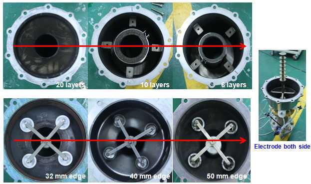 최적화 방전극 및 foam 필터 제작 모습