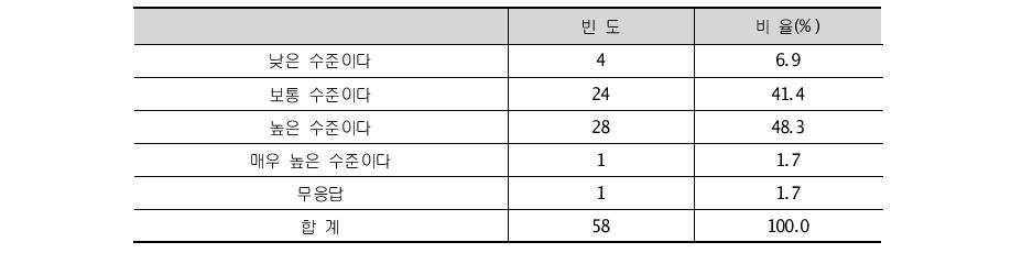 평가위원 전문가 수준