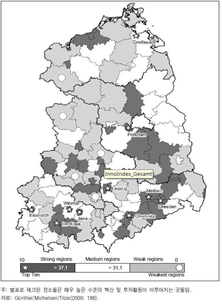 2006년 동독 지역의 혁신 지수(베를린 포함)