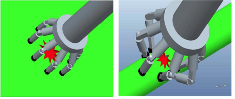 Flexible robot suction nozzle for flat damaged part of the wall / pipe