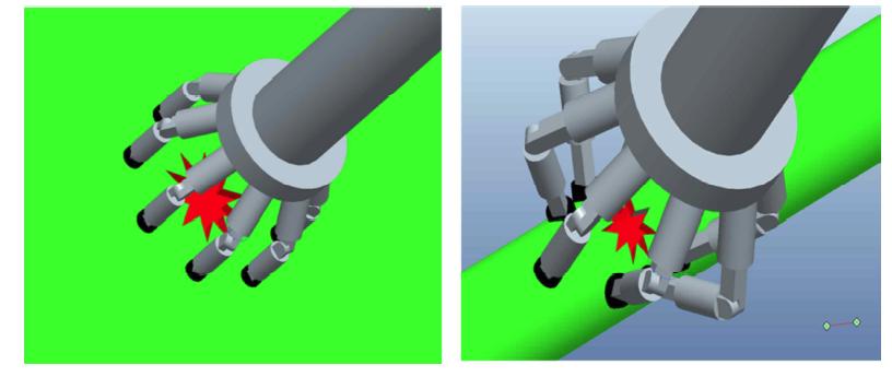 파손부분이 평평한 벽면/파이프인 경우 Flexible robot suction nozzle의 형상