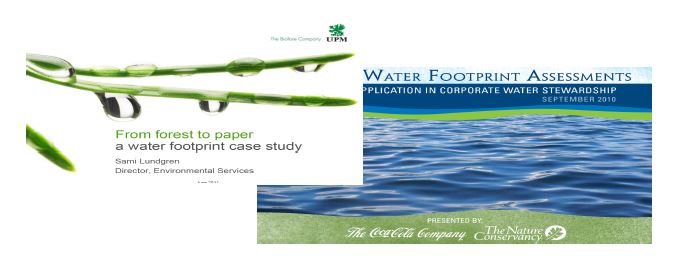 Fig. 53 Water footprint reports from multinational corporation such as Coca-Cola Enterprises and UPM