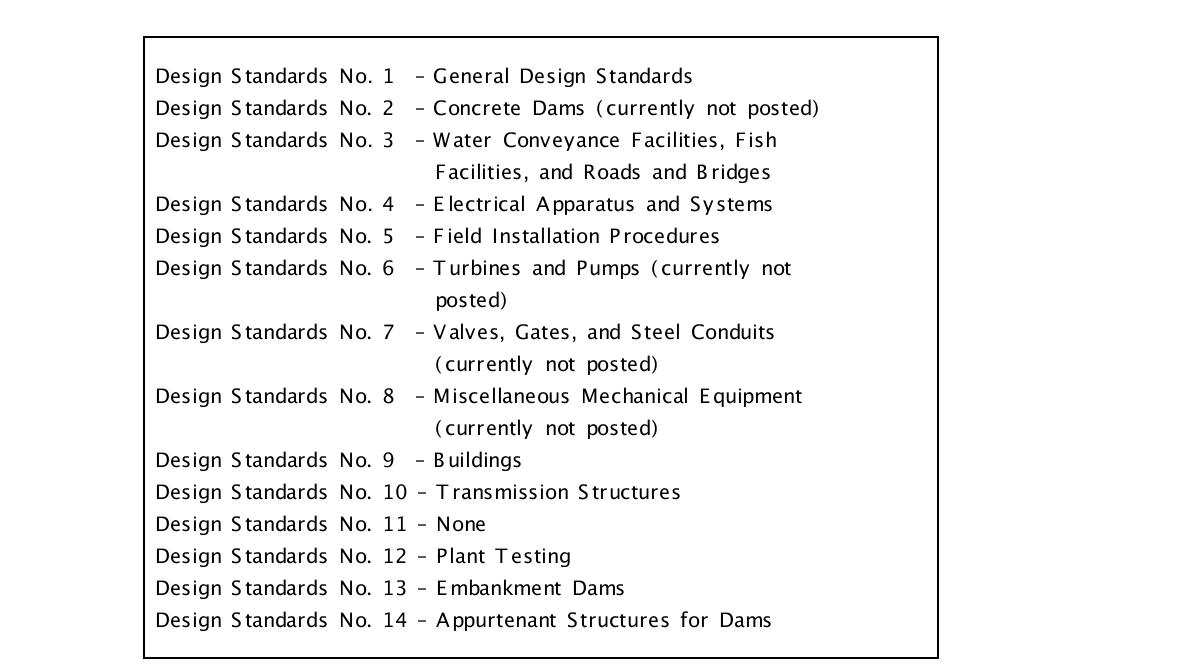 미국 내무성 USBR design standards (May, 2012)