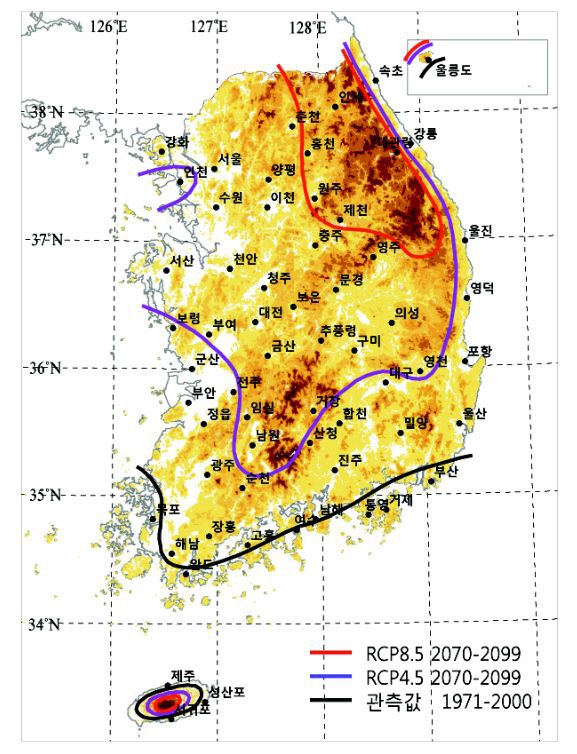 신 기후변화시나리오(RCP)에 따른 기후구 변화