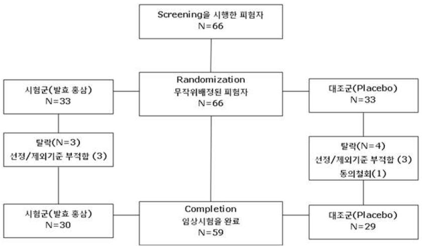 피험자의 임상시험 참여상태