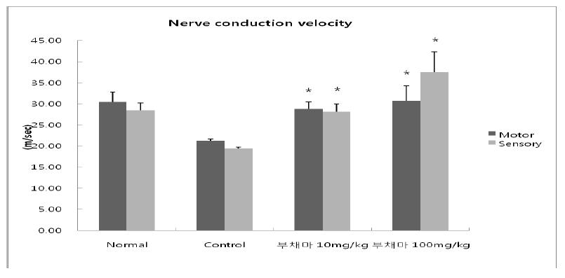 The effect of Dioscorea nipponicaon nerve conduction velocity of type 1 diabetic SD rats.