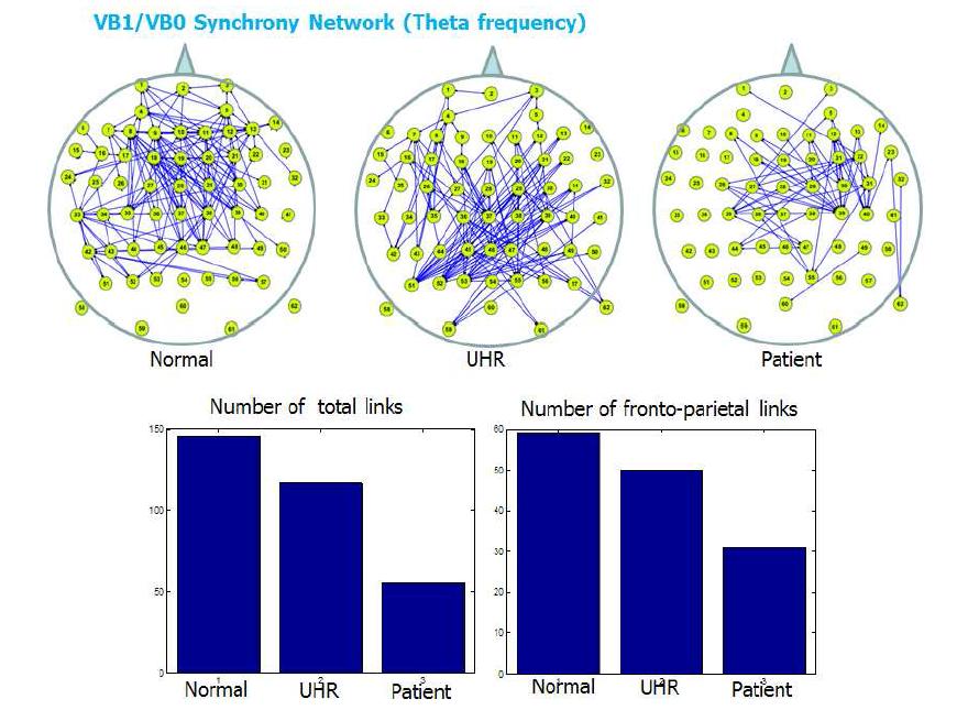VB1/VB0의 phase synchronization을 기반을 둔으로 한 synchrony network