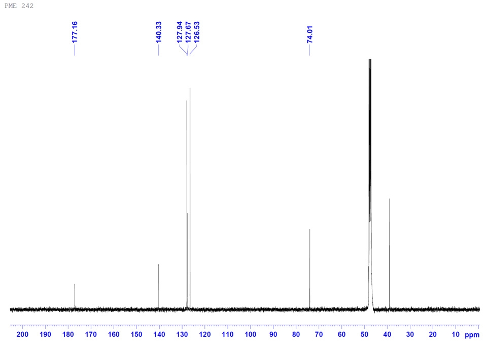 13C-NMR Spectrum of Compound 2 (α-hydroxy-benzeneacetamide)