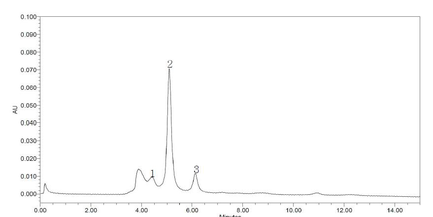 오매 - 술 4증의 HPLC chromatogram