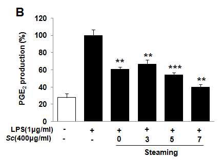 Inhibitory effects of the Schisandrae Fructus on the release of PGE2 in Raw 264.7 cells line