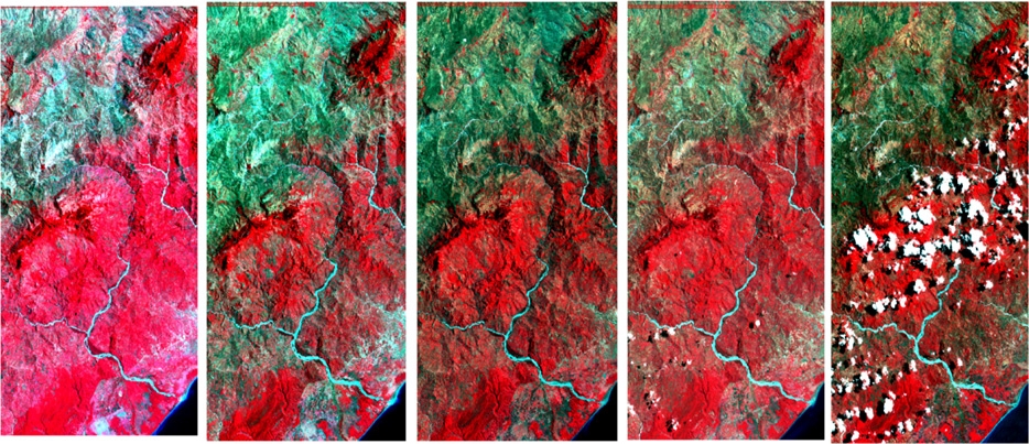 Fig. 3.2.1. Landsat 시계열 위성영상자료(RGB(4/3/2) false color image)