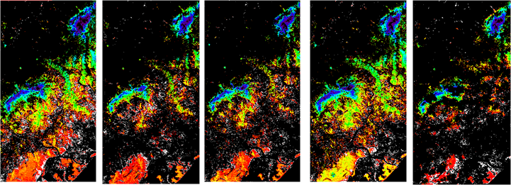 Fig. 3.2.3. NDVI 마스킹후 온도분포도