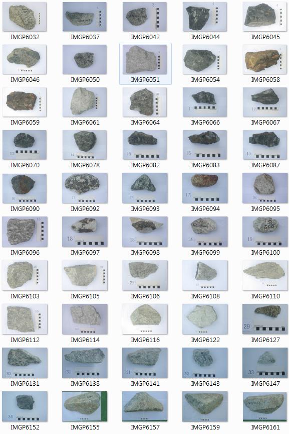 Photographs of anorthosites and related rocks