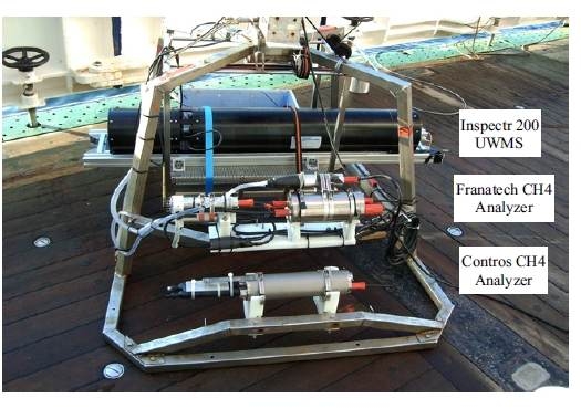 Fig. 2.5 Underwater Mass Spectrometer and methane sensors in Mecklengurg Bay, W-Baltic Sea