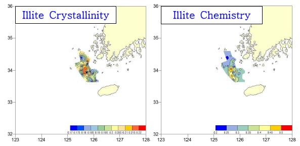 Fig. 3.41 Distributin map of illite mineralogical characteristics in study area