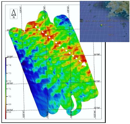 Fig. 3.53 Bathymetry map in site of 13HMB-101 for deep drilling