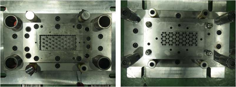 Multiple pin die for fabrication of hexagonal truss