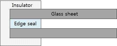 그림 49 진공단열유리의 edge conduction 감소방법의 개략도