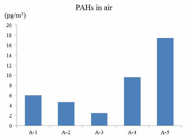 그림 3.1. 대기 중에서의 PAHs 농도
