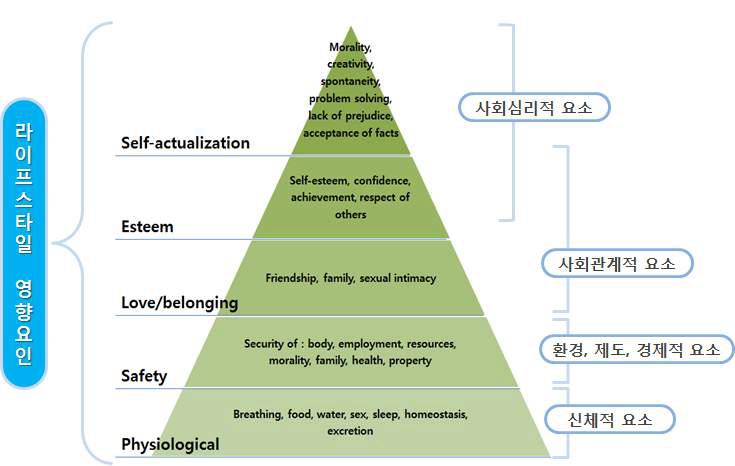 Maslow’s 인간욕구의 단계와 라이프스타일 연관성