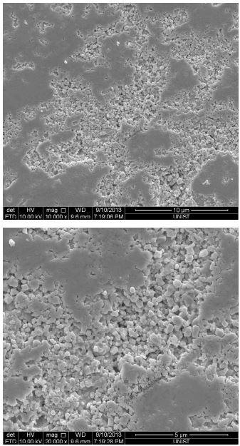 그림 69. Oxidative sintering HfO2 소결체의 SEM 사진