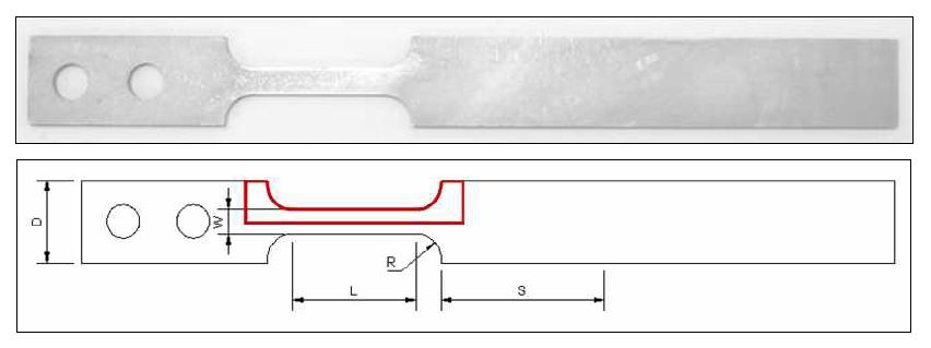 그림 10 : 동적 인장실험 시편 예