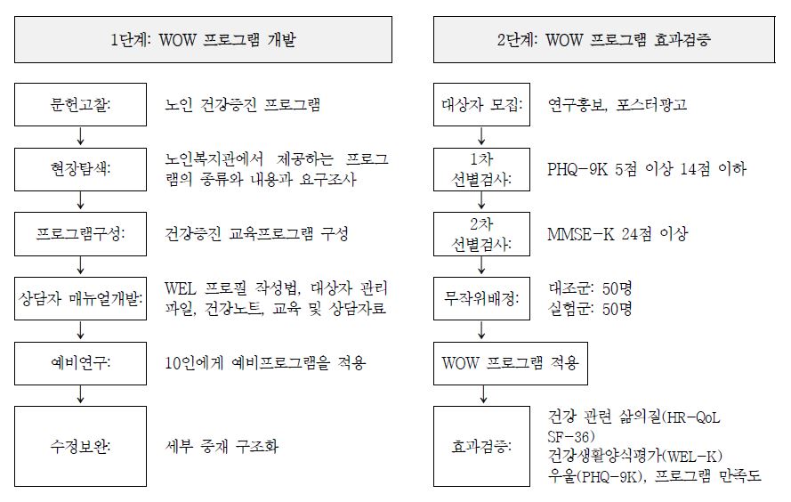 그림 1. WOW 프로그램 개발과 효과검증 단계