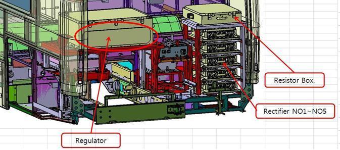 무선충전 전기버스 렉티파이어 엔진룸 배치도