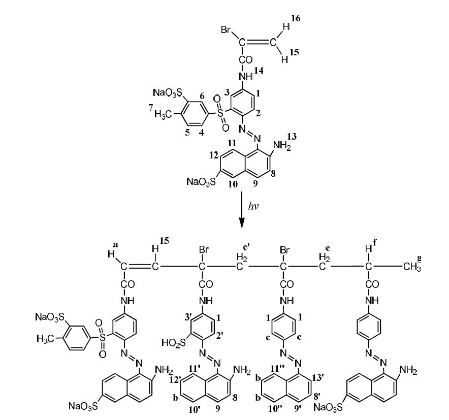 Figure 2 Photo-reacted products of Reactive Red 84 under UV irradiation of 5J/cm2