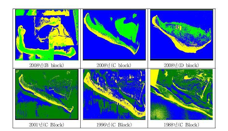 그림 13. B, C, D Block의 식생분류 결과
