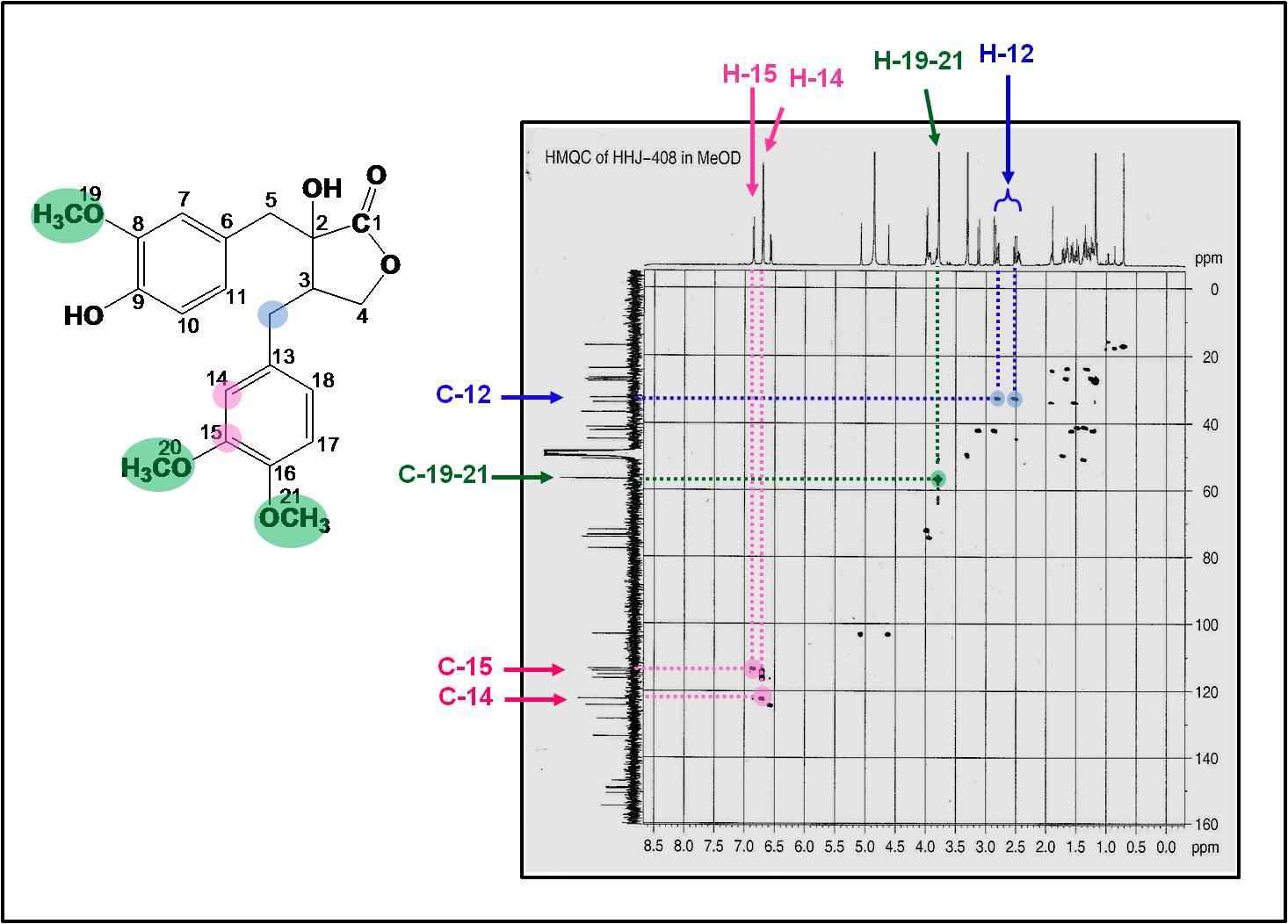 Fig. 14. HHJ-408의 HMQC NMR