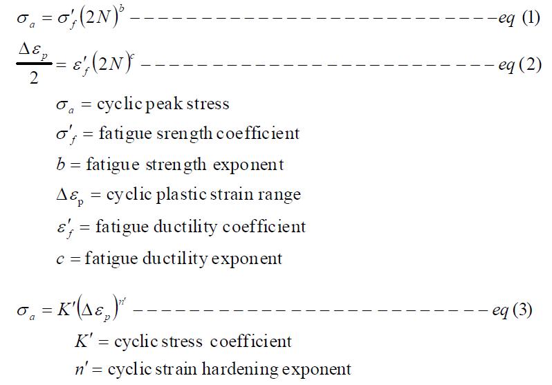 저주지 피로 수명 설계 자료 도출을 위한 관계식