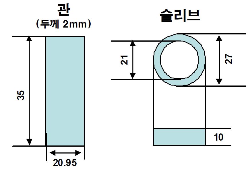 실형상 Ti관-Ti슬리브 부품 형상