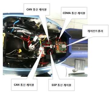 스마트 단말기와 내부 케이블 연결