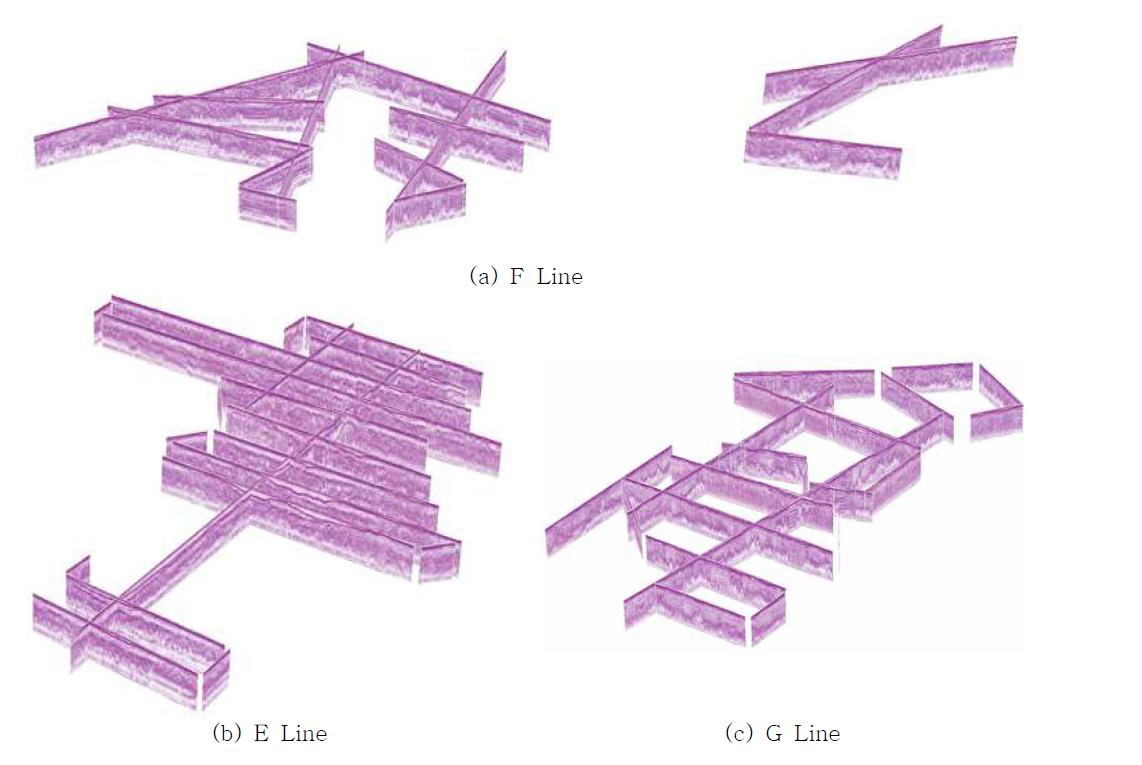 총 73개 측선(측선연장=96km)에 대한 3차원 Fence Diagram