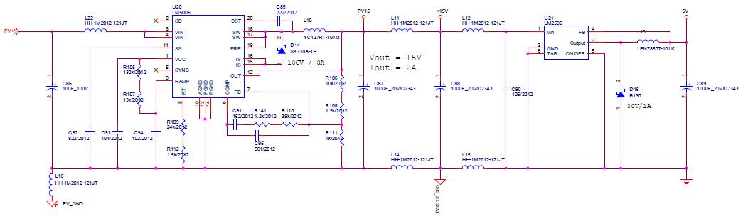 +15V 전원 및 +5V 전원