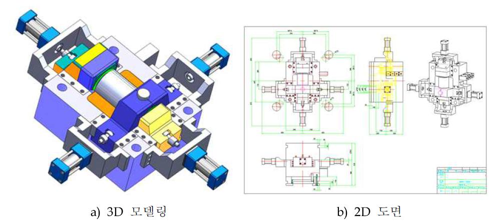 30kW급 다중게이트 방식 동 다이캐스팅 금형 설계도면