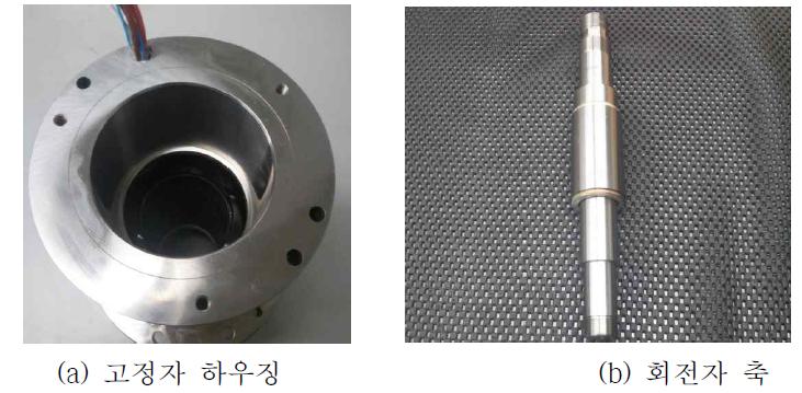 전동기 고정자 하우징 및 회전자 축