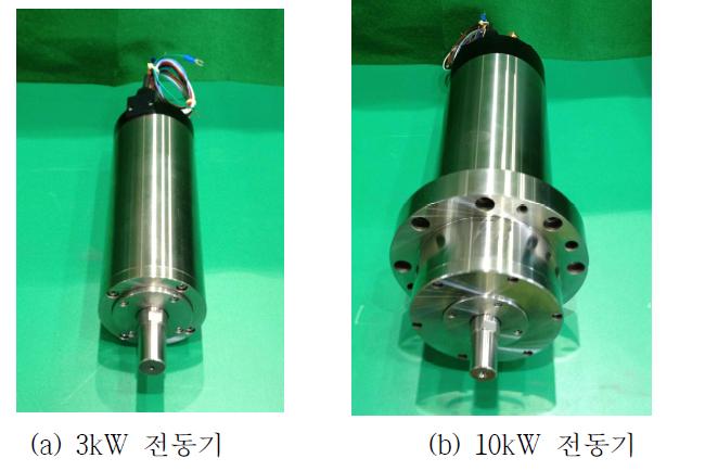 완성된 3kW, 10kW급 동다이캐스팅 고속 전동기 시제품