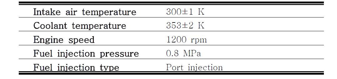 단기통 직접분사식 엔진 운전 조건