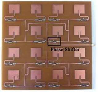 위상변위기가 삽입된 4*4 위상배열안테나