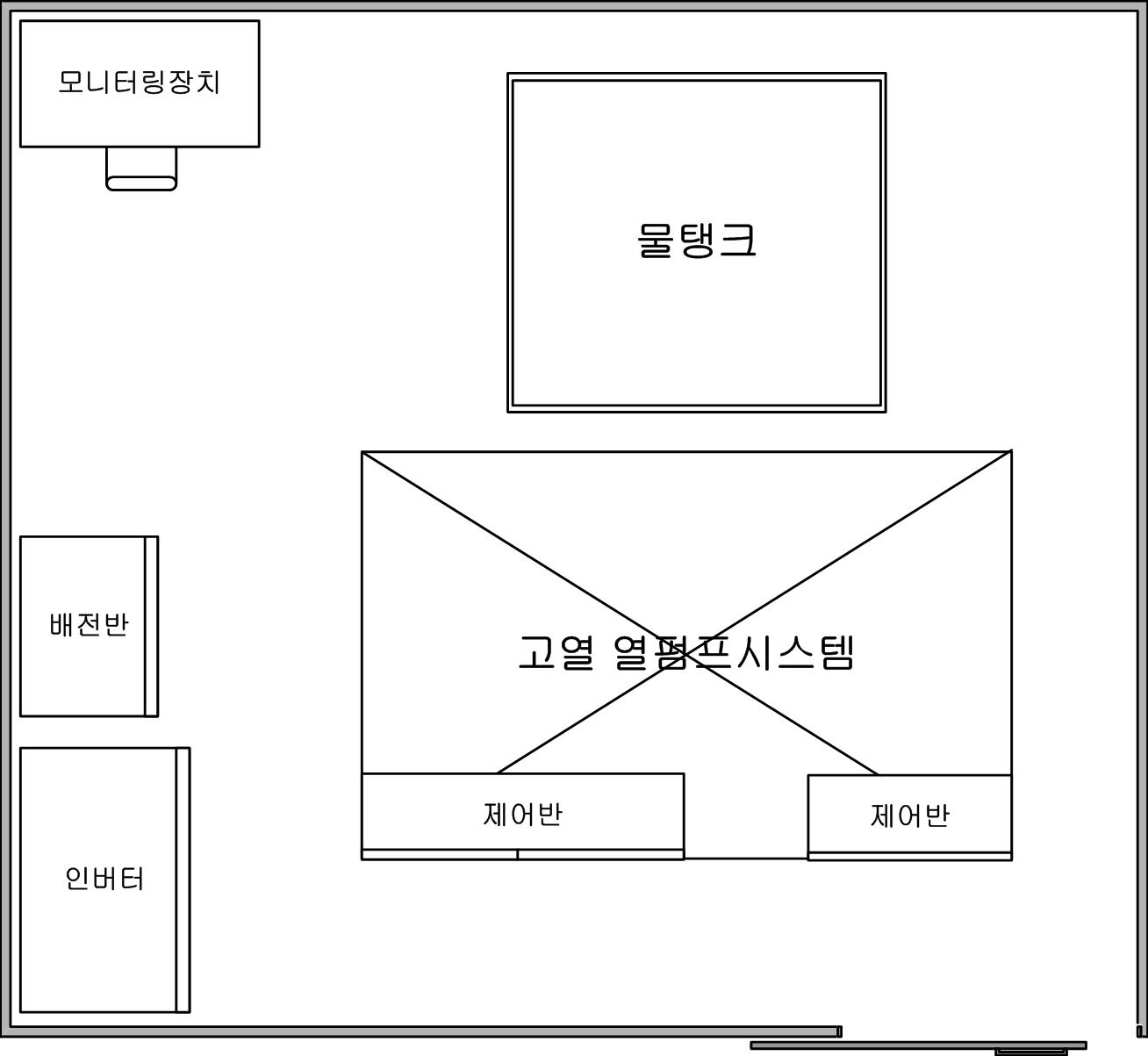 옥탑 실험실 열펌프 시스템 배치도