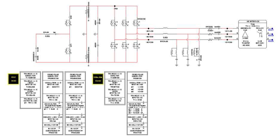 RSCAD/RTDS 내에 모델된 EDLC를 가지는 에너지 저장장치 구성도