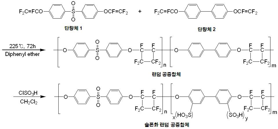 SPBS-X 고분자 합성 반응식.